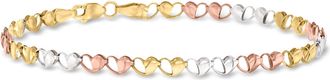 Ross-Simons 14kt Tri-Colored Gold Heart-Link Bracelet