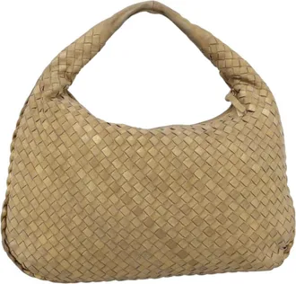 Bottega Veneta Intrecciato Leather Gold Leather Handbag (Pre-Owned)