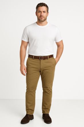 Jack & Jones Plus Size Chinohose JPSTMARCO FRANCO CHINO W BELT PLS, Herren, Gr. 40(XXXL), L&auml;nge 34, braun (elmwood), Web, Obermaterial: 98% Baumwolle, 2% Elasthan, JACK & JO