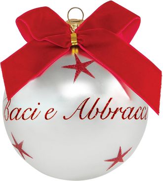KASANOVA Pallina di Natale con scritta Baci e Abbracci 10 cm