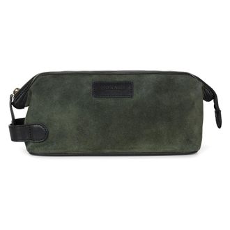 Howard London Washbag Suede Leather Steven - Heren - Tassen - Groen - Maat: ONE Size Leer