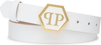 Philipp Plein Belt Hexagon Luxe Women in White/gold at Nordstrom, Size 70