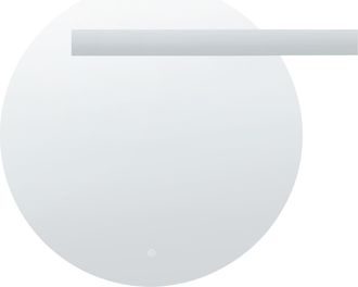 Beliani Espejo De Pared Con Led Moderno Para Dormitorio Y Ba&ntilde;o 80 X 90 Cm Redondo Plateado Anost