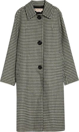 Marni Check Longline Wool Coat in Chy06Citrine at Nordstrom, Size 10 Us