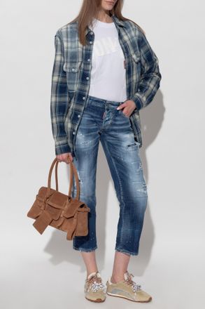 Dsquared2 Plaid Pattern Shirt, Womens, Blue