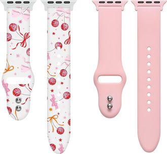 Posh Tech 2-Pack Silicone Apple Watch Watchbands in Pink at Nordstrom Rack
