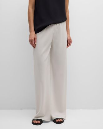 The Row Gala Wide-Leg Crepe Pants