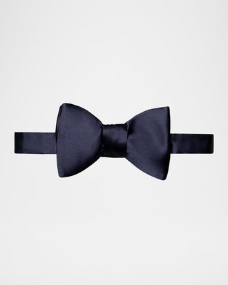 Eton Black Silk Satin Ready-Tied Bow Tie