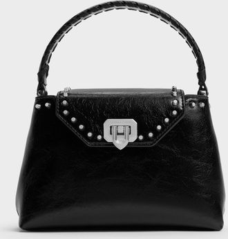 Charles & Keith Arwen Studded Top Handle Bag