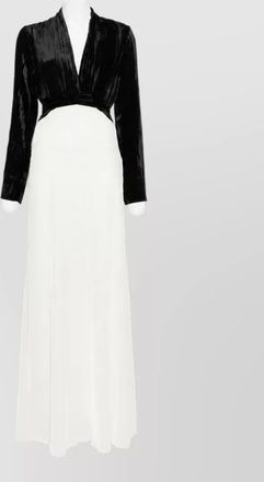 Forte_Forte velvet v-neck long-sleeve long dress
