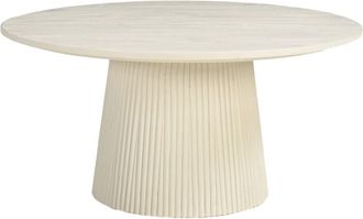 Moloo de centro redonda D80 cm de madera maciza marfil