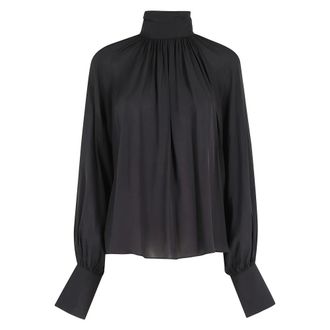 Anine Bing Blouses, female, Black, Size: XS Anne Draped Blouse