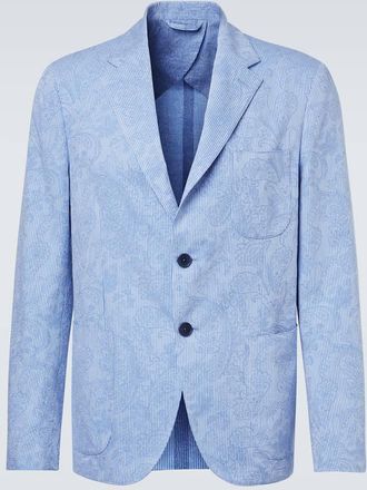 Etro Woven cotton jersey blazer
