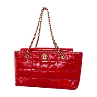 Chanel Pre-owned Shoulder Bags, female, Red, Size: ONE SIZE Pre-owned Vintage Patent Shoulder Bag