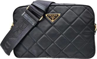 Prada Quilted Shoulder Bag - female - Prada - Cross Body Bags - Black - ONE SIZE - Bags