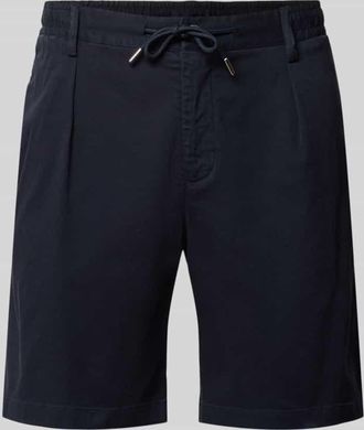 Profuomo Straight Fit Shorts mit Bundfalten in Marine, Gr&ouml;&szlig;e 46