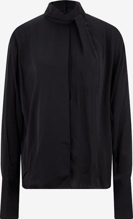 Tom Ford Seidengeorgette-Bluse mit V-Ausschnitt