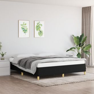 vidaXL Cama Sin Colch&oacute;n Tela Negro 160x200 Cm Vidaxl