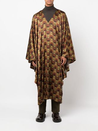 Ozwald Boateng Geometric-Print Silk Tunic - Yellow