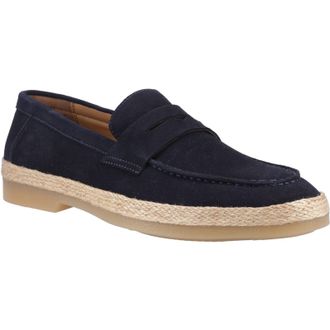 Hush Puppies Laurence Suede Mens Navy Loafers - Size UK 12