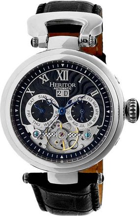 Heritor Ganzi Automatic Black Brushed Dial Mens Watch HR3302