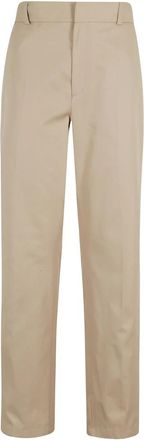 Filippa K Cotton Tailored Broeken - Dames - Straight fit broeken - Beige - M - Katoen - Broeken