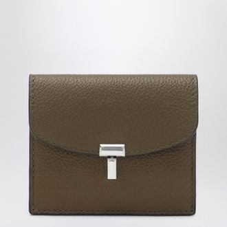 Toteme Taupe grained-leather T-lock card holder