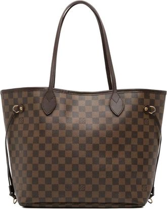 Louis Vuitton 2009 Damier Ebene Neverfull MM tote bag - women - Canvas/Calf Leather/Leather - One Size - Brown
