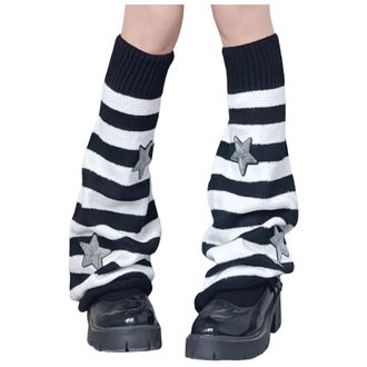 Generic Japanese Gothic Lolita Knitted Leg Warmers Winter Knee High Socks Ankle Cuff Gaiters Fashion Footwear (White, One Size)