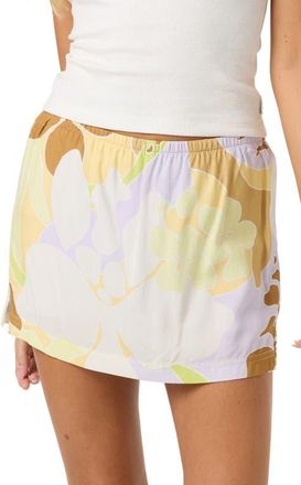 O'Neill Alyssa Tropical Woven Miniskirt in Celery at Nordstrom, Size Xx-Large