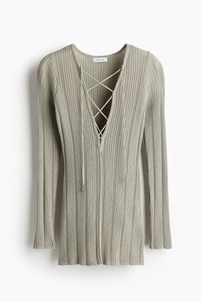 H&M Shirt mit Schn&uuml;rung - Green