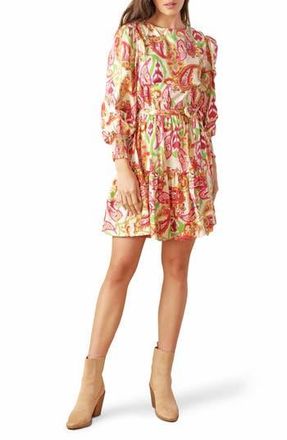 Flying Tomato Long Sleeve Fit & Flare Minidress in Ivory at Nordstrom Rack, Size Small