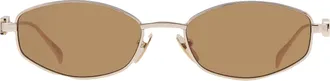 Gucci Brown Oval Ladies Sunglasses GG1802S 005 55