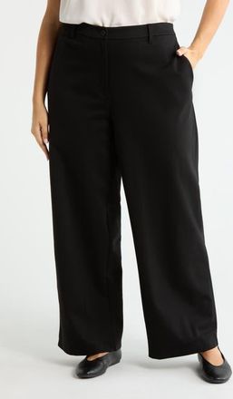 Eileen Fisher High Waist Wide Leg Pants in Black at Nordstrom, Size 3X