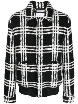 Philipp Plein Geruit bomberjack - Zwart