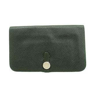 Herm&egrave;s Black Togo Leather Long Wallet (Bi-Fold) (Pre-Owned)