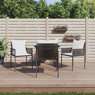 vidaXL Juego Comedor Jard&iacute;n 5 Piezas Y Cojines Rat&aacute;n Sint&eacute;tico Y Acero Vidaxl