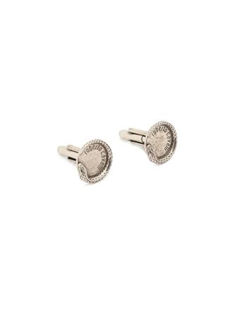 Roberto Cavalli snake-embossed cufflinks - men - Brass - One Size - Silver