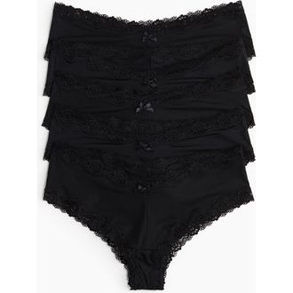 H&M 5-pack microfiber hipster briefs in Black at Nordstrom, Size X-Large