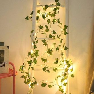 No Brand Guirnalda De Luces Led A Pilas, 10 M (32 Pies) Con 100 Luces Led Tipo Hiedra Y Mando A Distancia, Ideal Para Decorar Habitaciones, Paredes, Jardines Y