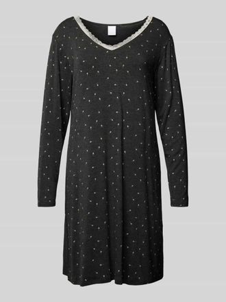 CCDK Copenhagen Nachthemd mit Spitzenbesatz Modell Jacqueline in Dunkelgrau, Gr&ouml;&szlig;e XS