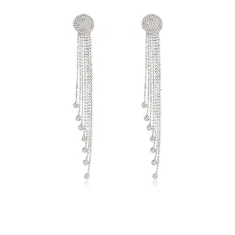 Alessandra Rich Earrings, female, Gray, Size: ONE SIZE Crystal Clip-On Earrings