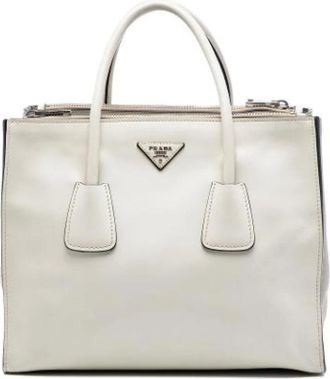 Prada Pre-owned Leather prada-bags - Dames - Vintage Handtas - Wit - ONE Size - Vintage