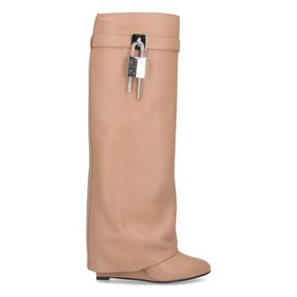 Givenchy High Boots, female, Beige, Size: 9 US Shark Lock High Boots