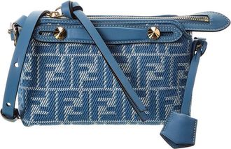 Fendi Fendi By The Way Mini Ff Jacquard & Leather Satchel