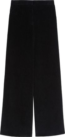 Max Mara Wide Trousers, female, Blue, Size: 2XS Flared Velvet Trousers