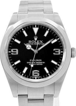 Rolex Pre-owned Rolex Explorer 39 Automatic Chronometer Black Dial Mens Watch 214270 BKSO