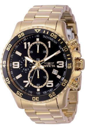 Invicta Specialty 44525 Heren Horloge - Quartz Uurwerk - Roestvrij Staal met zwarte Wijzerplaat - 45mm