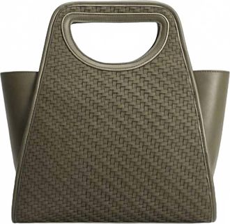 Melie Bianco Womens Dena Recycled Vegan Leather Handbag In Olive Green