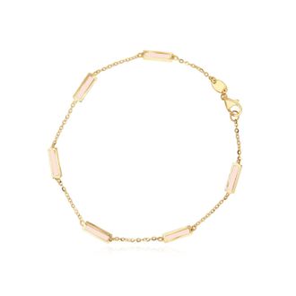 The Lovery Pink Pearl Bar Chain Bracelet